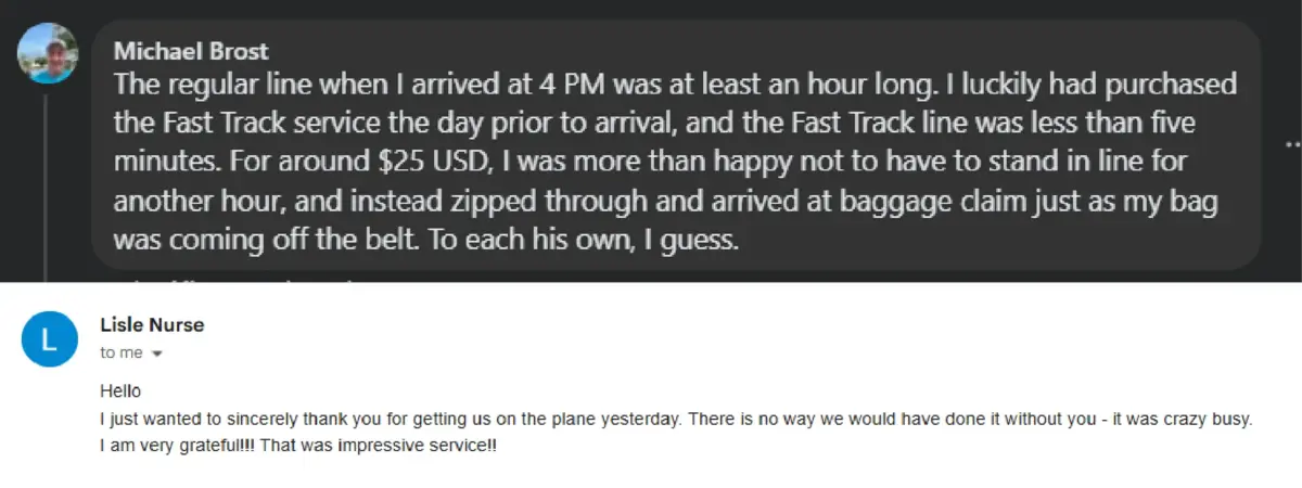 Vietnam Airport Fast Track - Real customer feedbacks