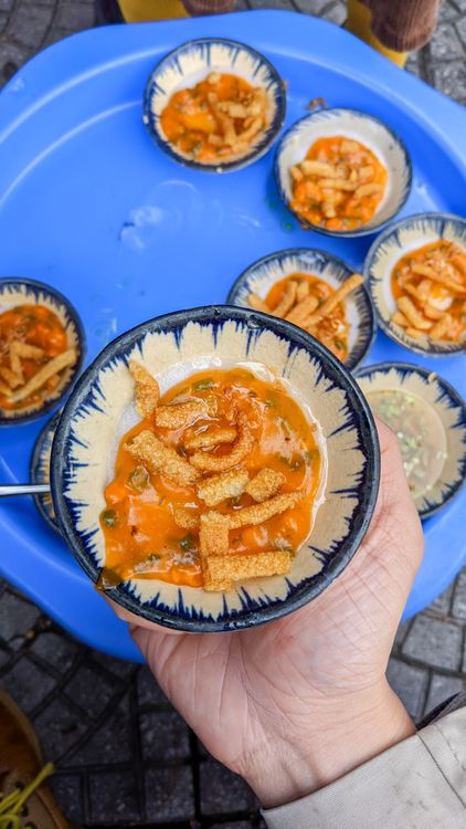 A bowl of traditional Vietnamese street food in Da Nang