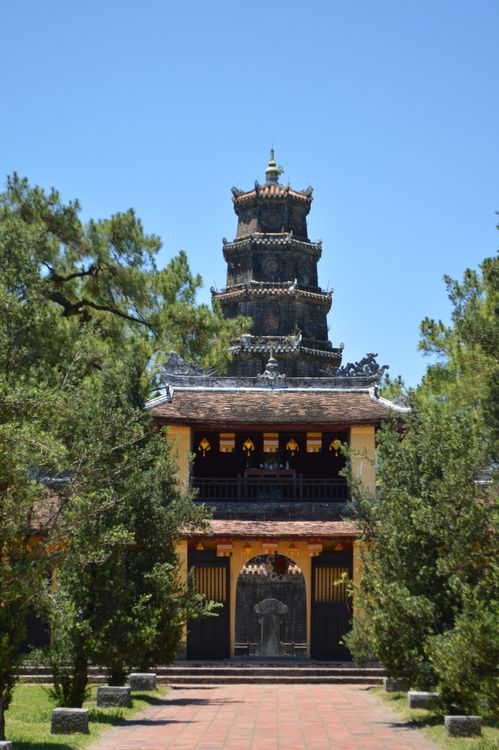 Thien Mu Pagoda — the iconic seven-tiered Buddhist temple on the Perfume River in Hue