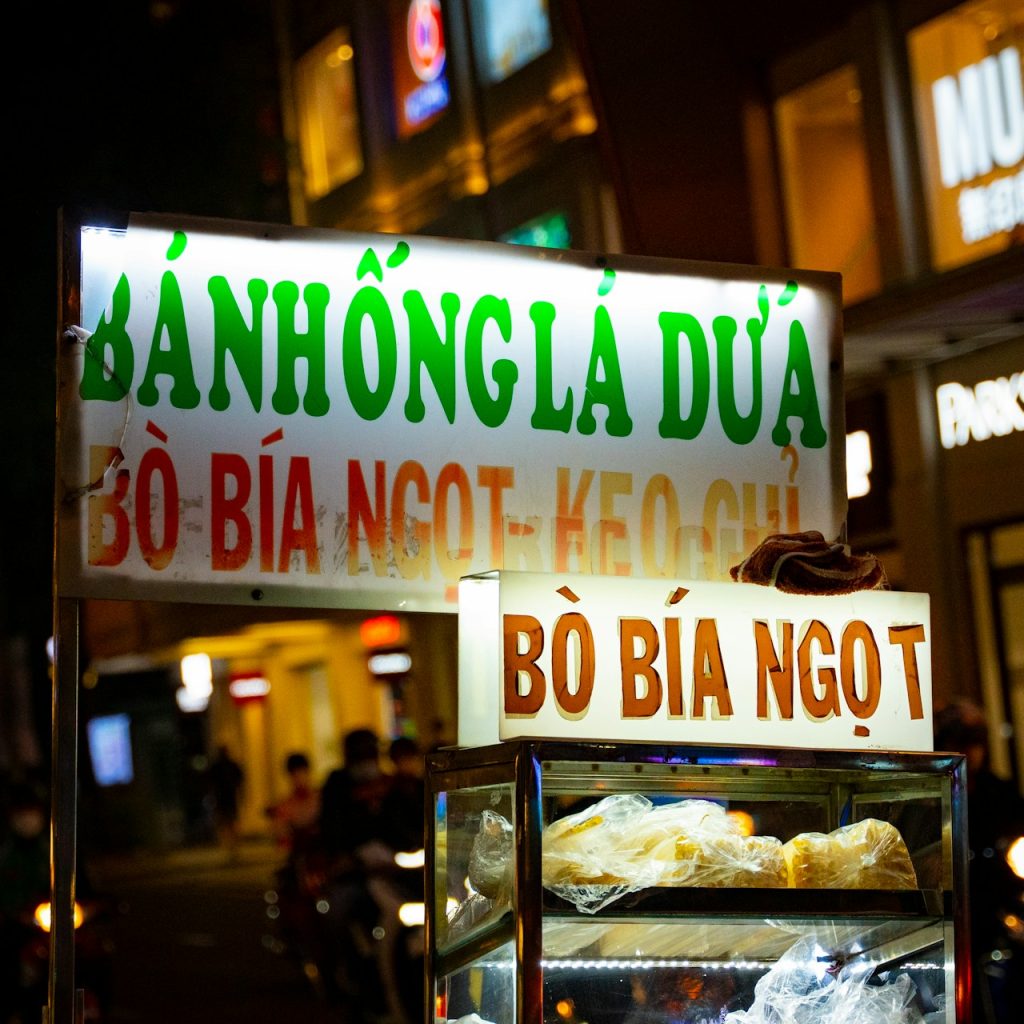 Night street food stall in Ho Chi Minh City