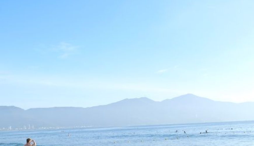 Tranquil beach scene in Da Nang, Vietnam — central Vietnam has the best summer weather in the country.