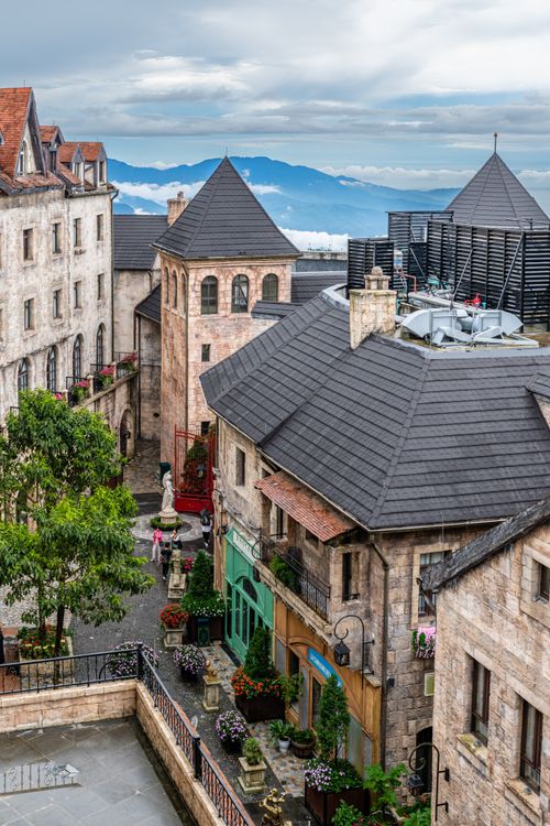 French Village at Ba Na Hills, an alpine-style village on the mountain top