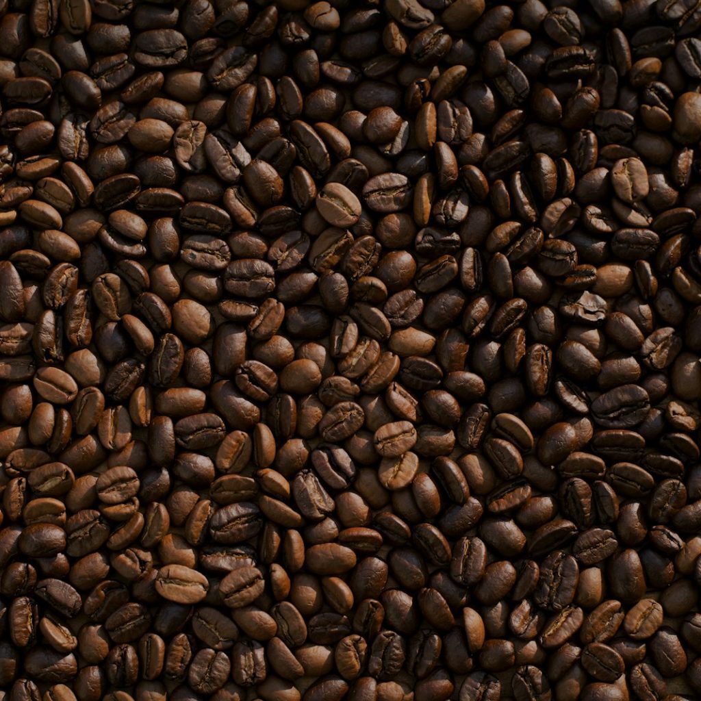 Close-up of roasted coffee beans