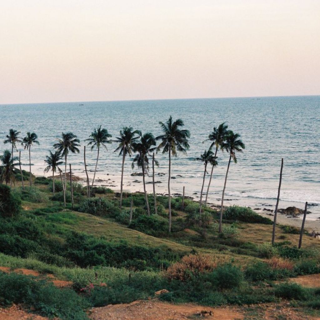 Vietnamese beach with waves and sandy shoreline