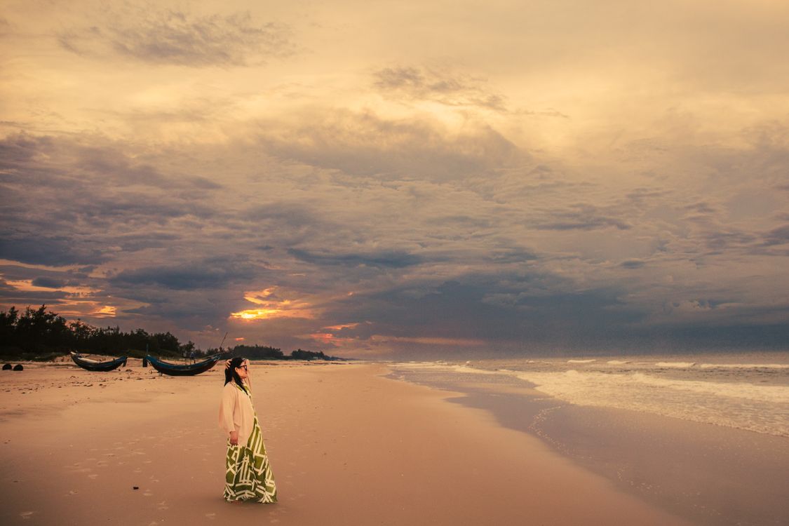 Dong Hoi coast at sunset in Quang Binh
