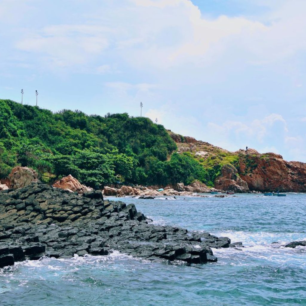 Ganh Da Dia basalt rock columns on the coast of Phu Yen, Vietnam