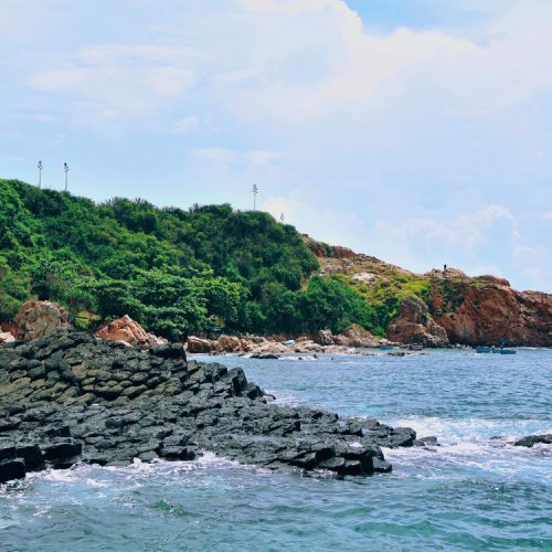 Ganh Da Dia basalt rock columns on the coast of Phu Yen, Vietnam