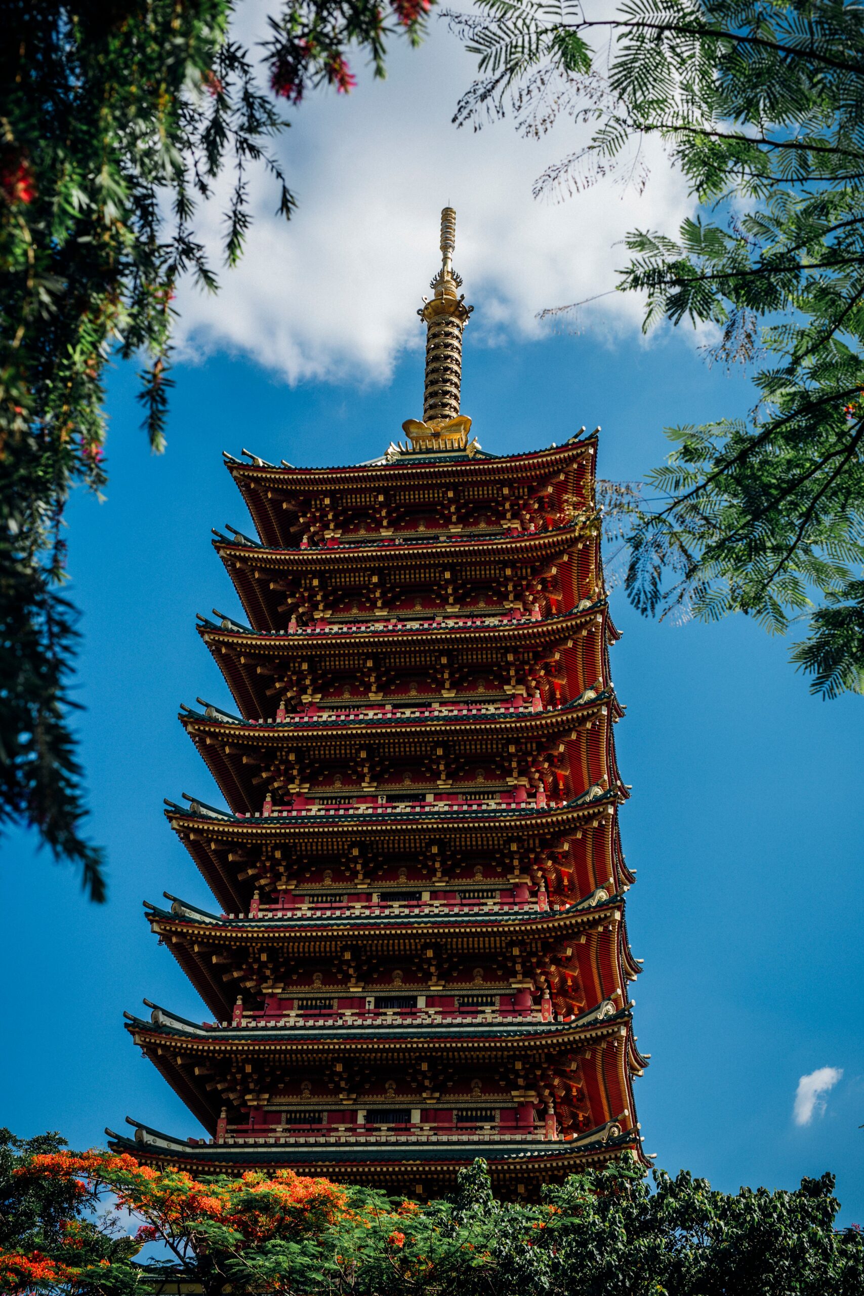 Minh Thanh Pagoda tower in Pleiku, Vietnam