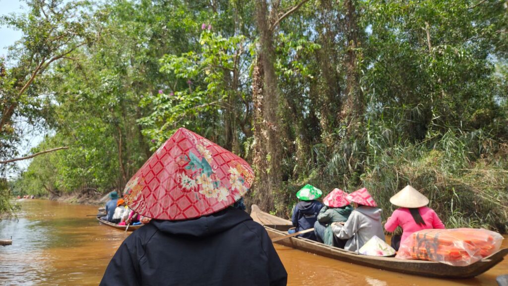 Traditional wooden boat on the Mekong Delta