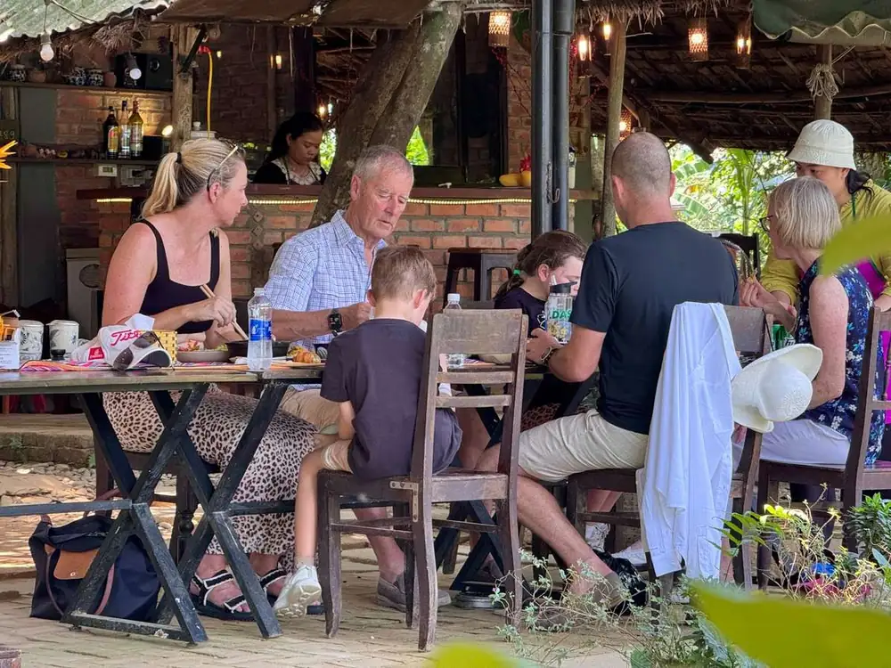 Garden lunch next to the Perfume River in Hue