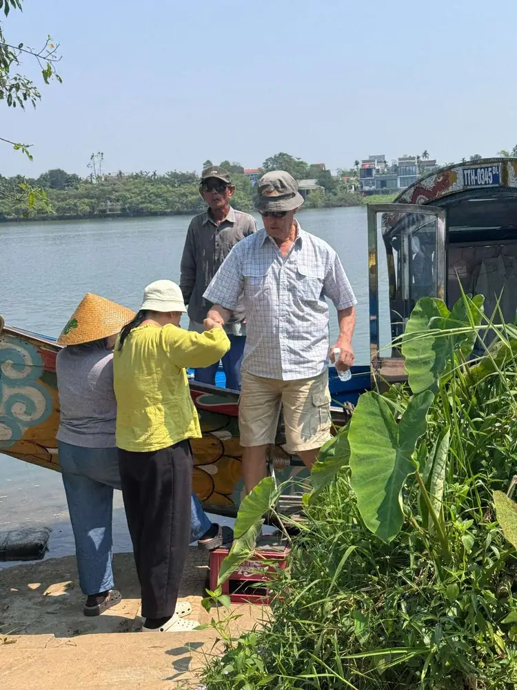Boat ride on the Perfume River during the Hue cooking class tour