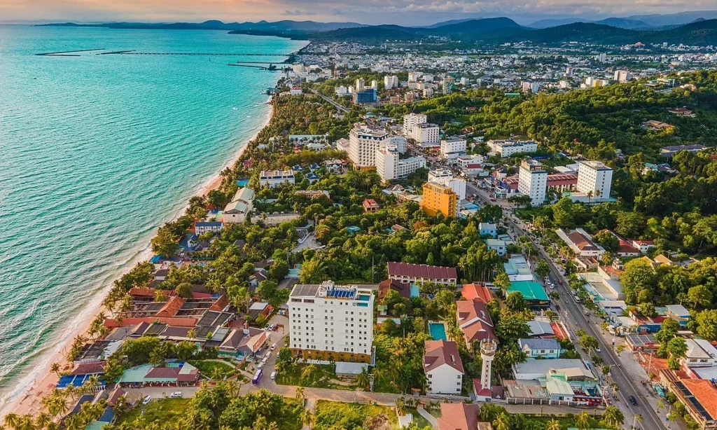 Coastal neighborhoods and sea in Duong Dong, Phu Quoc
