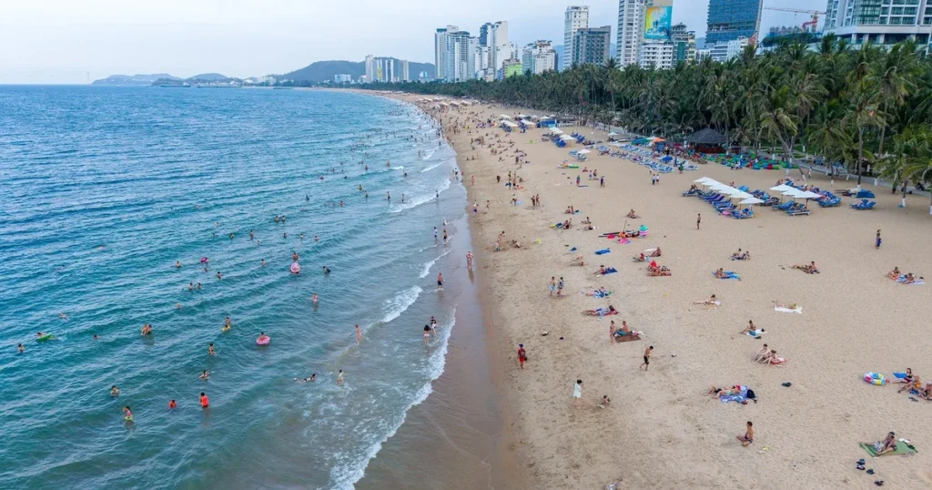 Beachfront and waterfront buildings along Nha Trang in Khanh Hoa