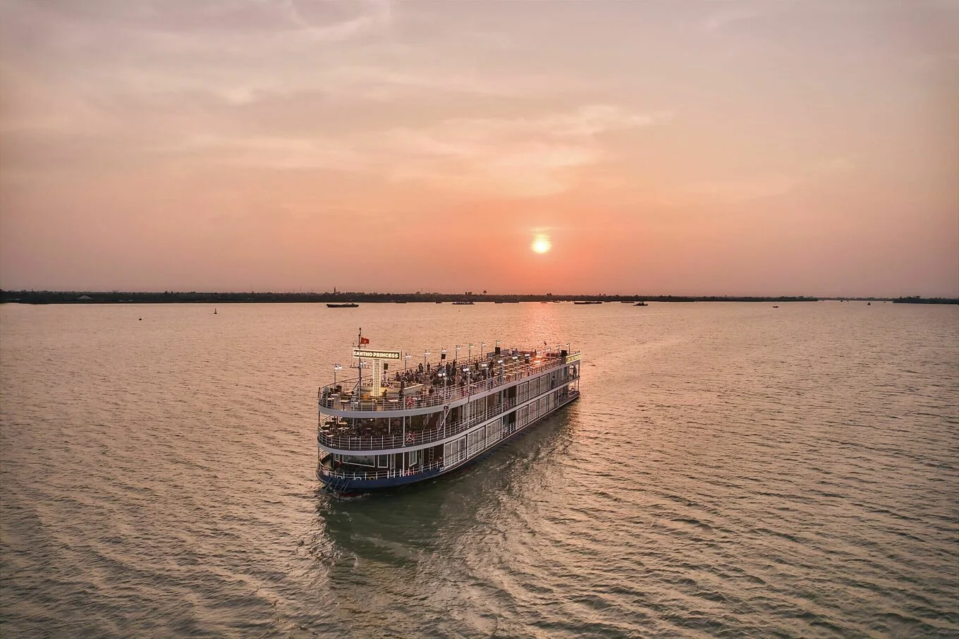 The Can Tho Princess river cruise boat on the Hau and Can Tho rivers.