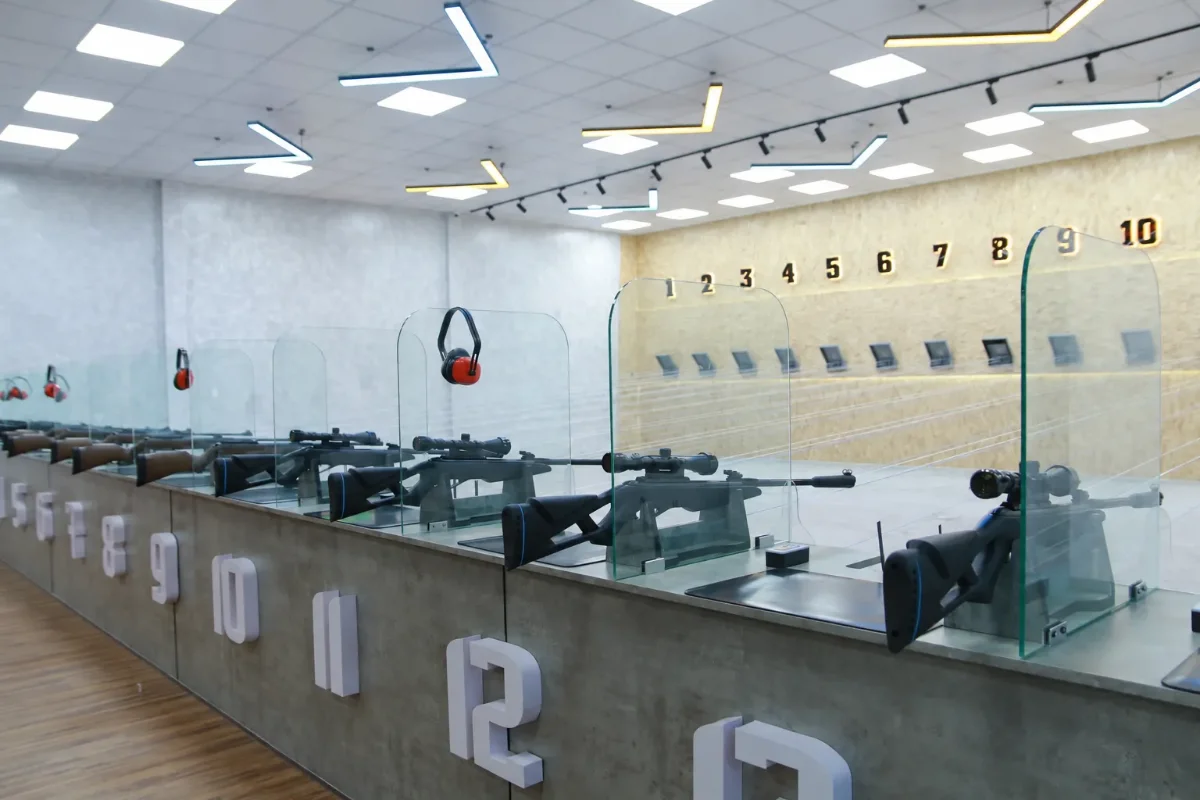 Sport shooting stations and targets inside the Vung Tau range