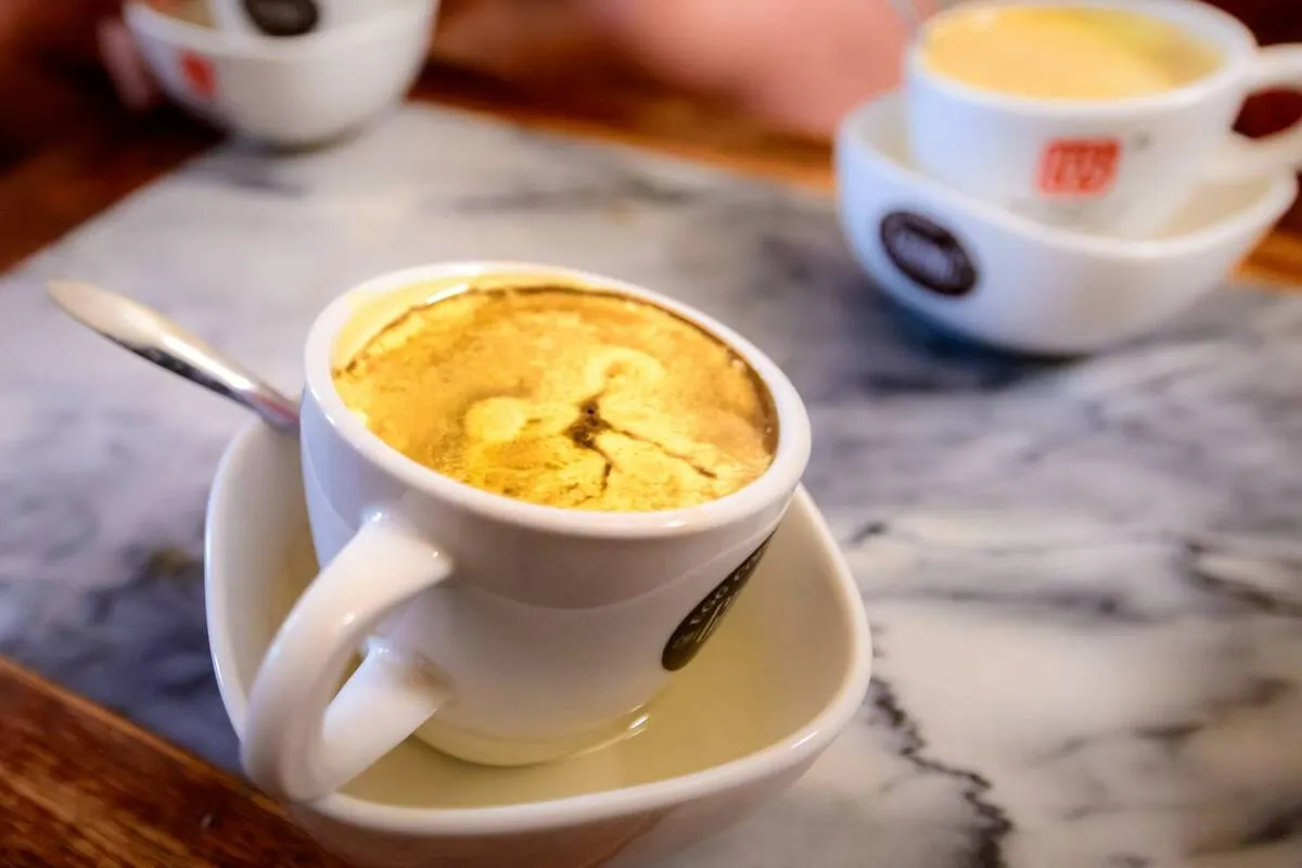 Creamy egg coffee served at a local cafe in Hanoi